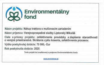 Projekt podporený environmentálnym fondom.